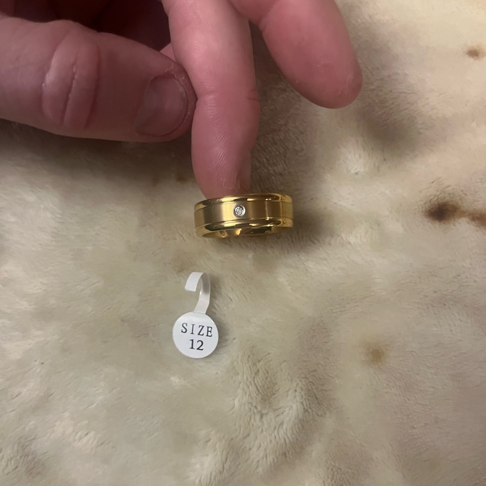 Men’s gold plated titanium ring